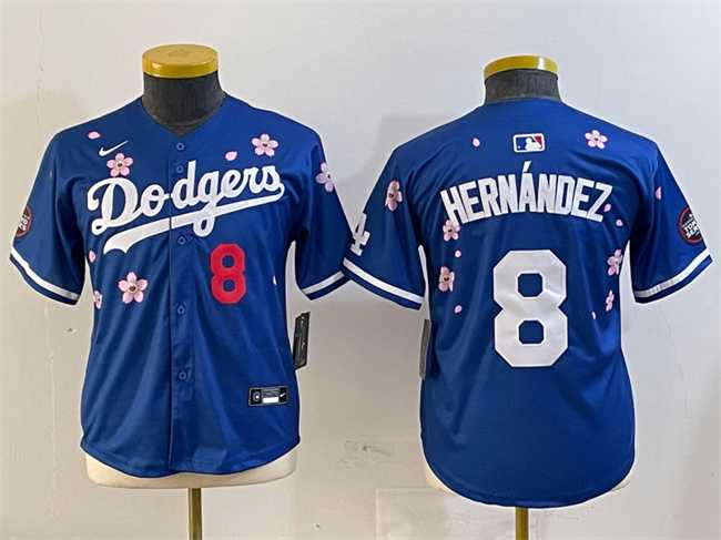 Youth Los Angeles Dodgers #8 Enrique Hernandez Royal 2025 Tokyo Series Limited Stitched Jersey->mlb youth jerseys->MLB Jersey